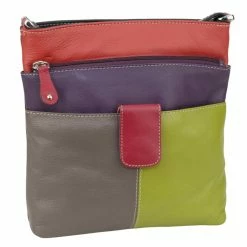 Franco Bonini FB-12242 Multi Coloured Small Leather Shoulder / Cross Body Bag
