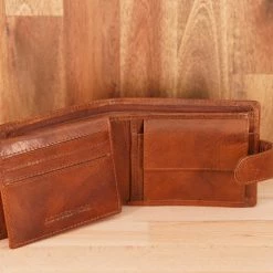 Rugged Hide Samuel RH-108 Men's Leather Wallet With Tab And Coin