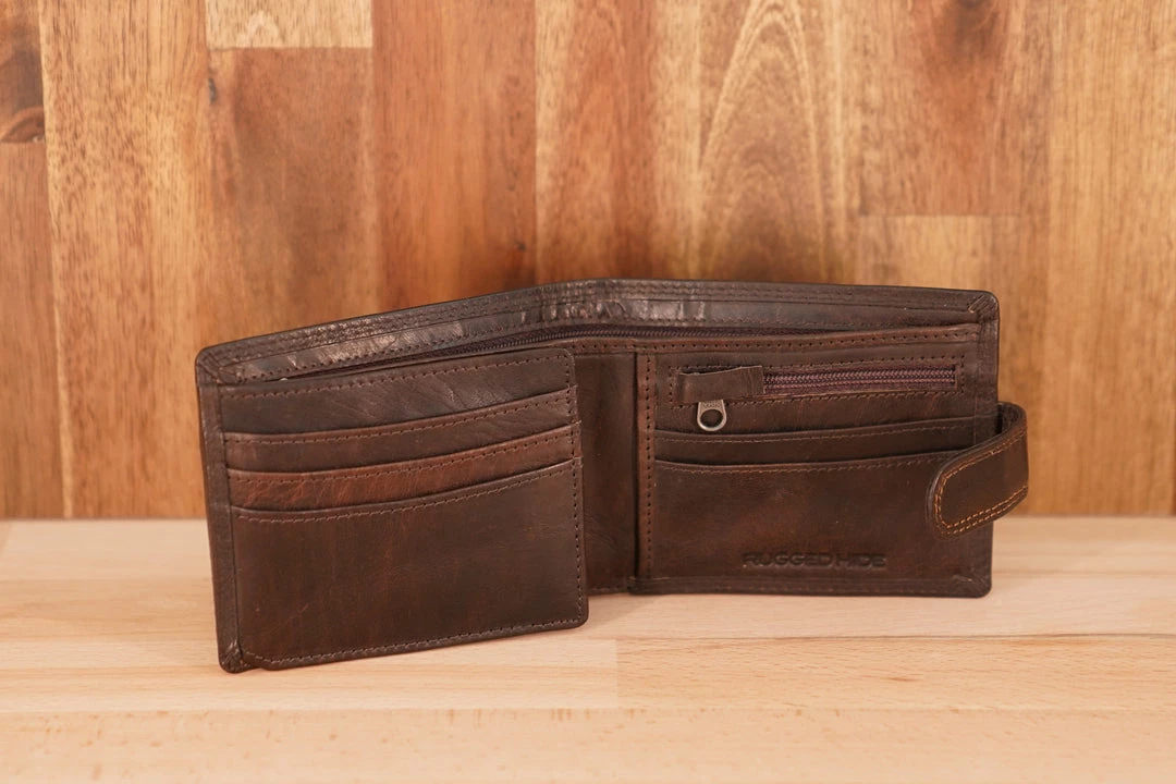 Brand new ๐ Rugged Hide RH-1406 Luca Hard Leather Wallet MEN ๐ 8 Rugged Hide RH-1406 Luca Hard Leather Wallet MEN