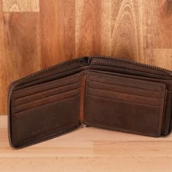 WOMEN Rugged Hide RH-1006 Aris Leather Wallet Zipped Around