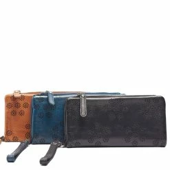 Rugged Hide Megan RH-1215 Flower Perforation Design Leather Wallet