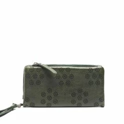 Wholesale 🌟 Rugged Hide Megan RH-1215 Flower Perforation Design Leather Wallet 😉 9 Rugged Hide Megan RH-1215 Flower Perforation Design Leather Wallet