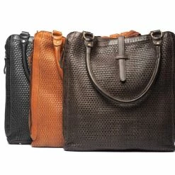 WOMEN Rugged Hide Magnolia RH-2943 Ladies Weave Details Shopper Bag