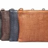 Rugged Hide Trinity RH-2964 Large Weave Crossbody Leather Clutch Bag WOMEN