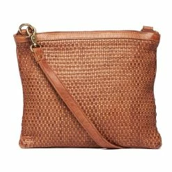 Rugged Hide Trinity RH-2964 Large Weave Crossbody Leather Clutch Bag WOMEN
