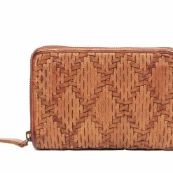 Rugged Hide Summer RH-4405 Medium Zip Weave Design Around Leather Wallet