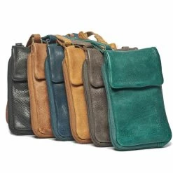 WOMEN Rugged Hide Faith RH-468 Slim Line Leather Mobile Phone Pouch With Card Slots