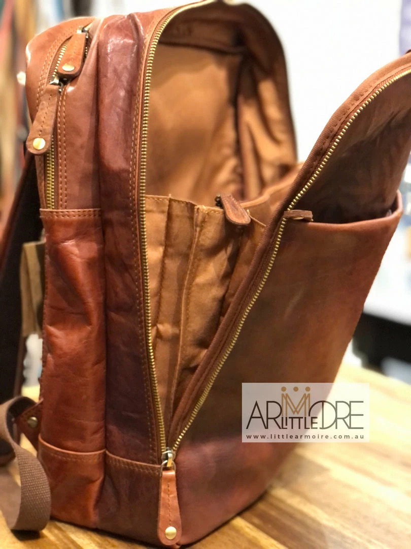 Outlet 😀 Rugged Hide Fox RH-235 Unisex Leather Laptop / Travel 🎒 Backpack 👩 WOMEN 🎁 13 Rugged Hide Fox RH-235 Unisex Leather Laptop / Travel Backpack WOMEN