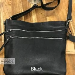 WOMEN Rugged Hide Fiona RH-13644 Multi Zip Soft Leather Crossbody Leather Bag