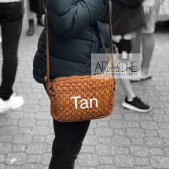 Rugged Hide RH-36136 Divya Woven Compact Cross Body Leather Bag WOMEN