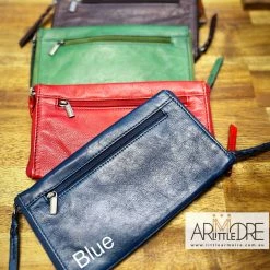 Little Armoire Washed Leather Double Sided Glasses Case With Extra Rear Zipped Pocket LA-6238 WOMEN