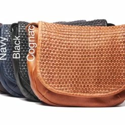 Rugged Hide Bridget RH-2962 Ladies Leather Sling Bag With Weave Detail