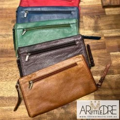 Little Armoire Washed Leather Double Sided Glasses Case With Extra Rear Zipped Pocket LA-6238 WOMEN