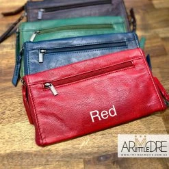 Little Armoire Washed Leather Double Sided Glasses Case With Extra Rear Zipped Pocket LA-6238 WOMEN