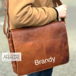 Oran Leather Satchel / Laptop Bag Rugged Hide RH-7001 Ottawa Compact Vintage Satchel Laptop Bag