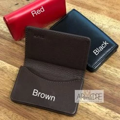 Oran Leather Ralph SAF-7203 Slim Hard Case Leather Business Card Holder WOMEN