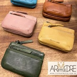 Little Armoire 3 Zipped Soft Leather Coin Purse / Card Holder Pouch MP-98 WOMEN