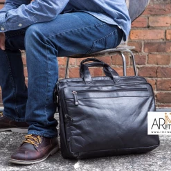 Satchel / Laptop Bag Oran Leather OB-23082 Vince Business Leather Laptop Bag