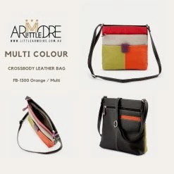 WOMEN Franco Bonini FB-1300 Multi Coloured Large Leather Shoulder / Cross Body Bag