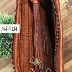 Rugged Hide Kendra RH-1916 Diagonal Cut Design Ladies Zip Around Leather Wallet