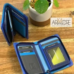 Franco Bonini FB-1814 Small Zip Around Soft Leather Multi Colour Wallet WOMEN