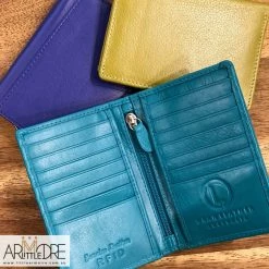 WOMEN Oran Leather RW-02 Zip Mini Leather Card Holder Wallet