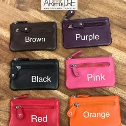 Oran Leather Saba WK-364 Leather Flat Key Case / Coin Purse