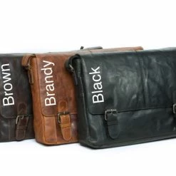 Oran Leather Satchel / Laptop Bag Rugged Hide RH-6001 Mason Men Leather Satchel