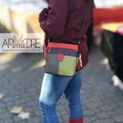 Franco Bonini FB-12242 Multi Coloured Small Leather Shoulder / Cross Body Bag