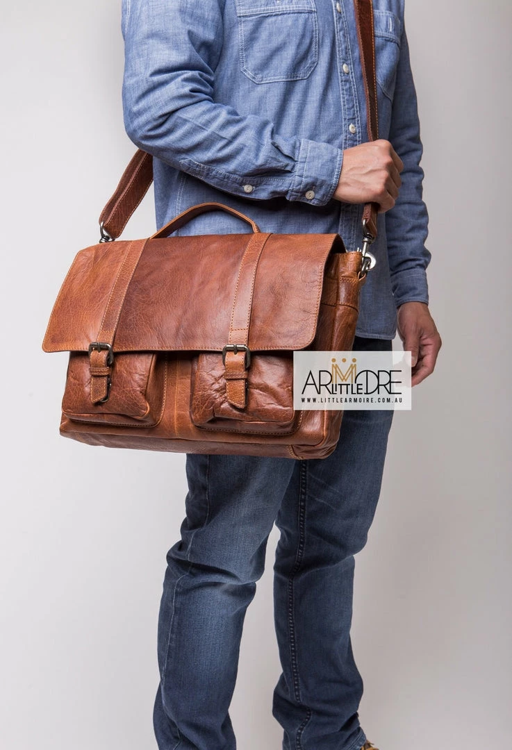 New π Oran Leather Satchel / Laptop Bag Rugged Hide RH-6000 Emerson Classic Laptop Bag π 9 Oran Leather Satchel / Laptop Bag Rugged Hide RH-6000 Emerson Classic Laptop Bag