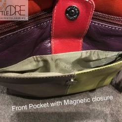 Franco Bonini FB-12242 Multi Coloured Small Leather Shoulder / Cross Body Bag