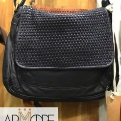 Rugged Hide Susie RH-2205 Ladies Flap Cross Body Bag With Lattice Weave Detail