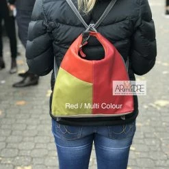 WOMEN Franco Bonini FB-207 Convertible Leather Shoulder Bag / Backpack