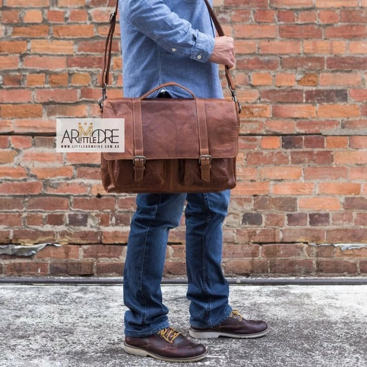 New π Oran Leather Satchel / Laptop Bag Rugged Hide RH-6000 Emerson Classic Laptop Bag π 4 Oran Leather Satchel / Laptop Bag Rugged Hide RH-6000 Emerson Classic Laptop Bag