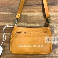 WOMEN Rugged Hide Amina RH-2215 Leather Crossbody Bag With Lattice Weave Design