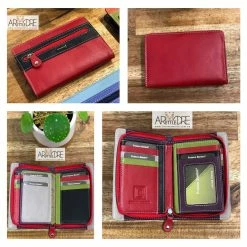 Franco Bonini FB-1814 Small Zip Around Soft Leather Multi Colour Wallet WOMEN