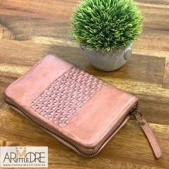 Brand new ⭐ Rugged Hide Pearl RH-2217 Ladies Medium Size Zip Around Lattice Weave Design Wallet 👩 WOMEN 🎁 24 Rugged Hide Pearl RH-2217 Ladies Medium Size Zip Around Lattice Weave Design Wallet WOMEN