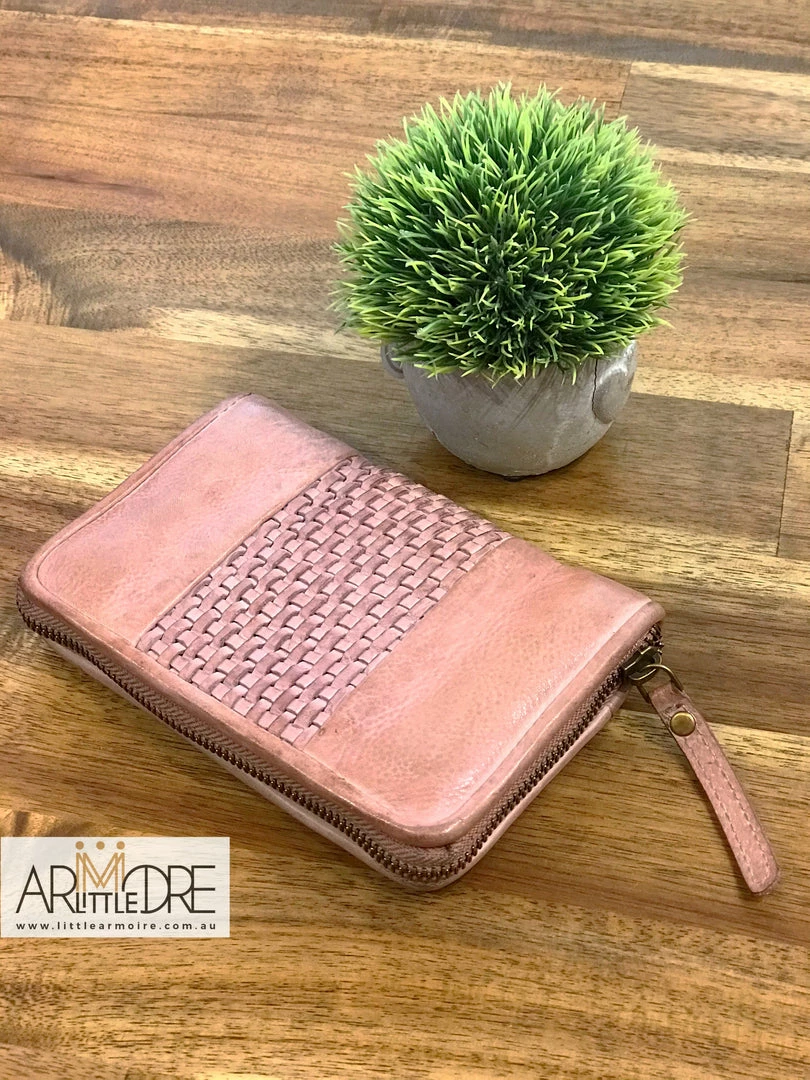 Brand new ⭐ Rugged Hide Pearl RH-2217 Ladies Medium Size Zip Around Lattice Weave Design Wallet 👩 WOMEN 🎁 12 Rugged Hide Pearl RH-2217 Ladies Medium Size Zip Around Lattice Weave Design Wallet WOMEN