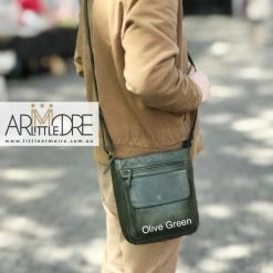 Rugged Hide Nora RH-1235 Unisex Multi Pockets Crossbody Leather Bag