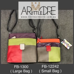 WOMEN Franco Bonini FB-1300 Multi Coloured Large Leather Shoulder / Cross Body Bag