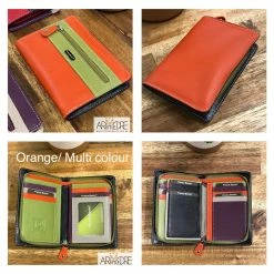 Franco Bonini FB-1814 Small Zip Around Soft Leather Multi Colour Wallet WOMEN