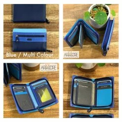 Franco Bonini FB-1814 Small Zip Around Soft Leather Multi Colour Wallet WOMEN