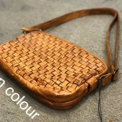Rugged Hide RH-36136 Divya Woven Compact Cross Body Leather Bag WOMEN