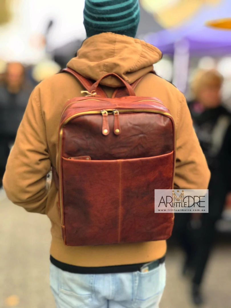 Outlet 😀 Rugged Hide Fox RH-235 Unisex Leather Laptop / Travel 🎒 Backpack 👩 WOMEN 🎁 3 Rugged Hide Fox RH-235 Unisex Leather Laptop / Travel Backpack WOMEN