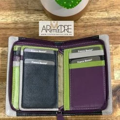 Franco Bonini FB-1814 Small Zip Around Soft Leather Multi Colour Wallet WOMEN