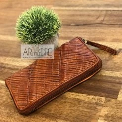 Rugged Hide Kendra RH-1916 Diagonal Cut Design Ladies Zip Around Leather Wallet