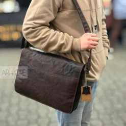 Oran Leather Satchel / Laptop Bag Rugged Hide RH-7001 Ottawa Compact Vintage Satchel Laptop Bag