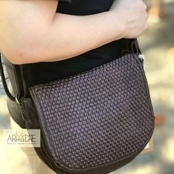 Rugged Hide Bridget RH-2962 Ladies Leather Sling Bag With Weave Detail