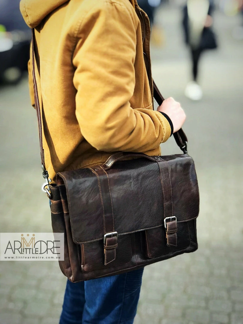 New π Oran Leather Satchel / Laptop Bag Rugged Hide RH-6000 Emerson Classic Laptop Bag π 14 Oran Leather Satchel / Laptop Bag Rugged Hide RH-6000 Emerson Classic Laptop Bag