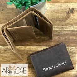 MEN Rugged Hide RH-8195 Sid - Tri Fold Hunter Leather Wallet